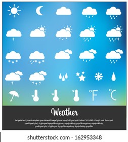 Weather icons. Vector illustration. 