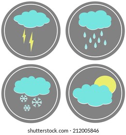 Weather icons. Vector illustration