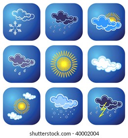 Weather icons. Vector illustration.
