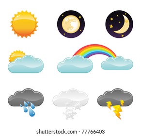 Weather icons. Vector illustration.