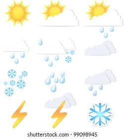 weather icons, vector illustration