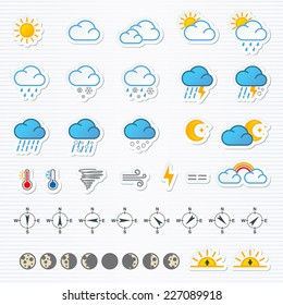 Weather icons. Vector illustration. Set