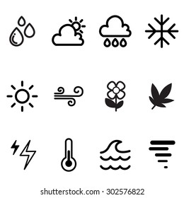 Weather icons vector illustration symbol set