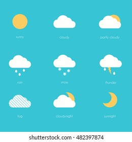 Weather icons. Vector modern flat creative info graphics design.