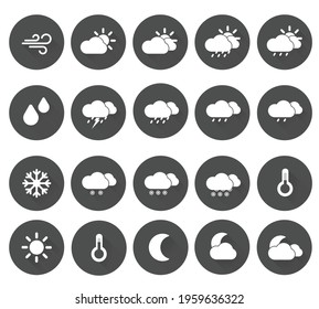 Weather Icons vector set, Black and White, Sign.