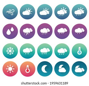 Weather Icons vector set, Colorful, Sign.