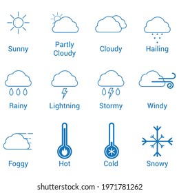 weather icons vector sets on white background