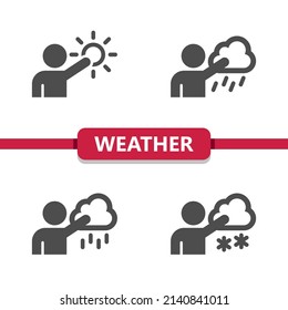 Weather Icons - Weatherman, Weather Man, Meteorologist, Forecast. Professional, Pixel Perfect Icons. EPS 10 Format.