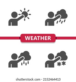 Weather Icons - Weatherman, Weather Man, Meteorologist, Forecast. Professional, Pixel Perfect Icons. EPS 10 Format.