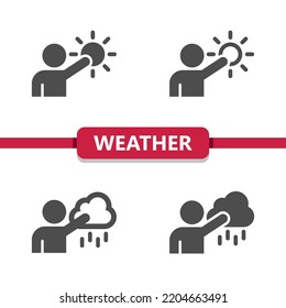 Weather Icons - Weatherman, Weather Man, Meteorologist, Forecast. Professional, Pixel Perfect Icons. EPS 10 Format.