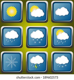 Weather icons for web applications. Vector illustration.