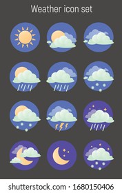 Weather icons for website, mobile app or print