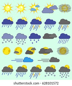 Weather icons. For websites, mobile apps and social networks