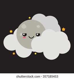 Weather Illustration Cloudy Night Icon