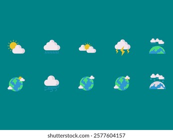 Weather Illustration Design Element Set