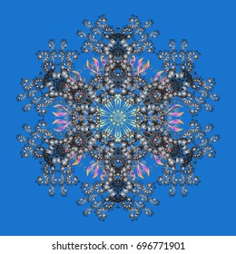 Weather illustration ice collection. Vector illustration. Winter christmas snow flat crystal element. Snowflake vector icon colorful background color. Xmas frost snow flake isolated silhouette symbol.