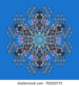 Weather illustration ice collection. Vector illustration. Winter christmas snow flat crystal element. Snowflake vector icon colorful background color. Xmas frost snow flake isolated silhouette symbol.
