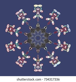 Weather illustration ice collection. Vector. Winter christmas snow flat crystal element. Snowflake vector icon background violet, gray and white color. Xmas frost snow flake isolated silhouette symbol