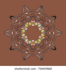 Weather illustration ice collection. Vector. Winter christmas snow flat crystal element. Snowflake vector background brown, gray and yellow color. Xmas frost snow flake isolated silhouette symbol.