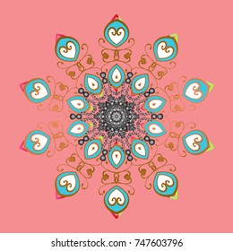 Weather illustration ice collection. Vector. Winter christmas snow flat crystal element. Snowflake vector background pink, brown and blue color. Xmas frost snow flake isolated silhouette symbol.