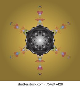 Weather illustration ice collection. Vector. Snowflake vector icon background yellow, gray, neutral color. Xmas frost snow flake isolated silhouette symbol. Winter christmas snow flat crystal element.