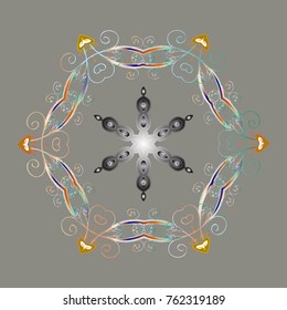 Weather illustration ice collection. Vector. Winter gray, neutral and beige christmas snow flat crystal element. Snowflake vector icon background. Xmas frost snow flake isolated silhouette symbol.