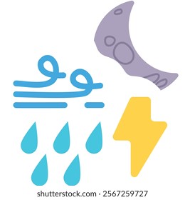 Weather illustration icon flat design