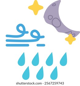 Weather illustration icon flat design