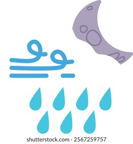 Weather illustration icon flat design