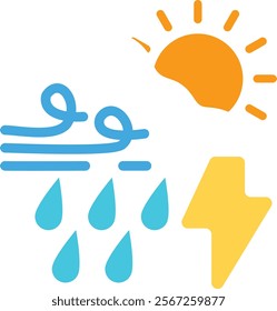 Weather illustration icon flat design