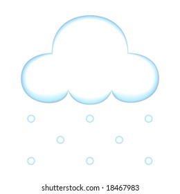 Weather Illustration - Snow Falling From Cloud (jpeg file has clipping path)