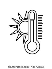 Weather instrument design. isolated thermometer icon. vector gra