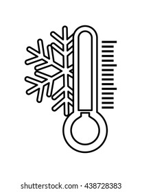 Weather instrument design. isolated thermometer icon. vector gra