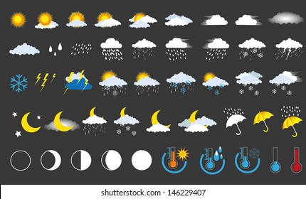 weather isolated icons vector set