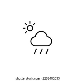 Weather Isolated Line Icon. Vector sign drawn with black thin line. Editable stroke. Perfect for UI, apps, web sites, books, articles