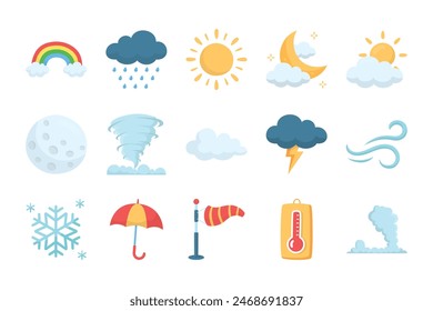 Weather isolated object set. Weather isolated element set.