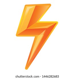 Weather lightning bolt icon. Cartoon of weather lightning bolt vector icon for web design isolated on white background