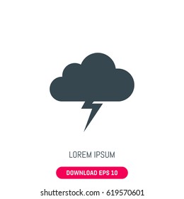 Weather, lightning cloud icon, vector