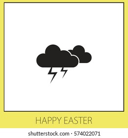 Weather, lightning and clouds Vector Icon.