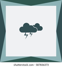 Weather, lightning and clouds Vector Icon.