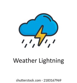 Weather Lightning vector filled outline Icon Design illustration. Miscellaneous Symbol on White background EPS 10 File