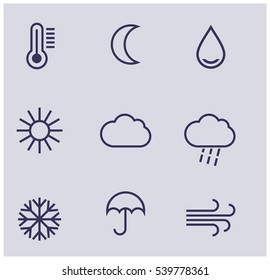 Weather line dark blue icon