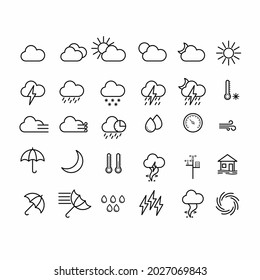 Conjunto de iconos modificables de la línea meteorológica 