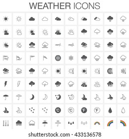 Weather line and full icons set, forecast outline and solid vector symbol collection, linear pictogram pack isolated on white for web and mobile, logo illustration