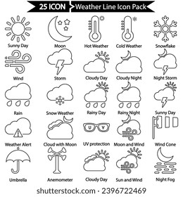 Weather Line Icon Pack, Vector graphics 