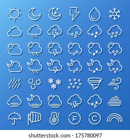 weather line icon set