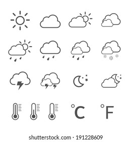 weather line icon set