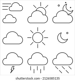 Weather Line Icon set vector design template and illustration