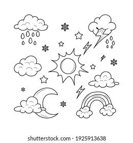 Weather line icon, simple doodle vector illustration 