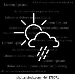 weather line icon. sun behind the cloud with rain